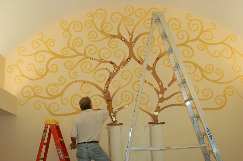Jewish Congregation of Oak Ridge in progress: Fixing the donors' plaques to the branches