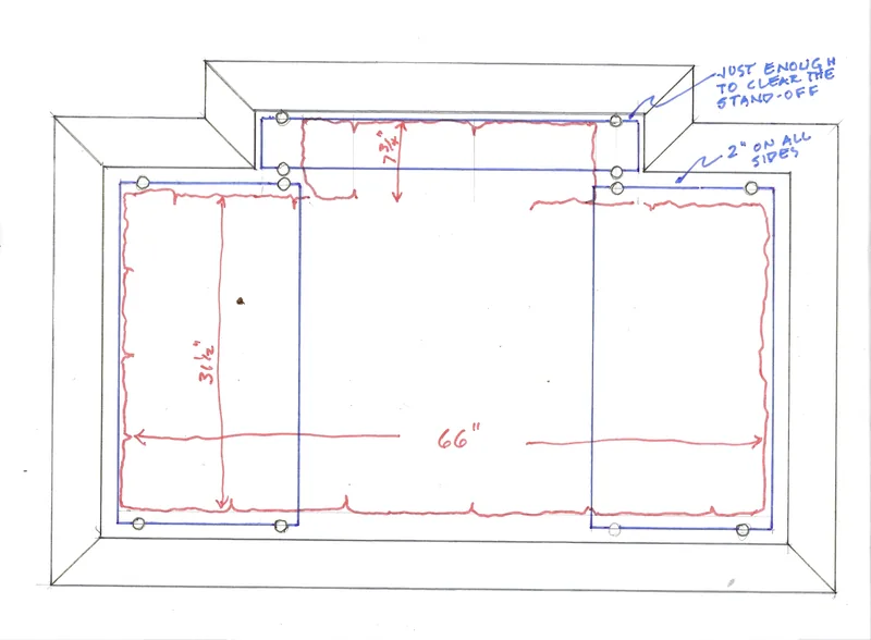 Donor wall drawings, Pelham, frame detail