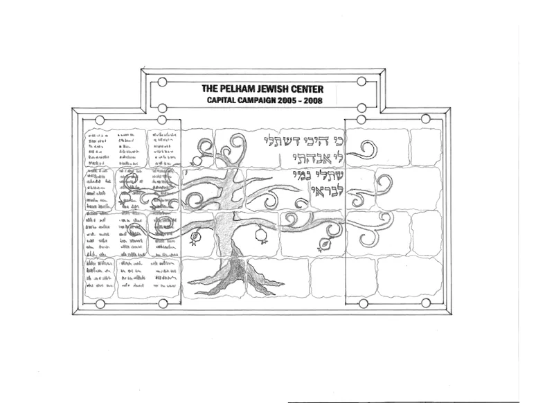 Donor wall drawings, Pelham Jewish Center